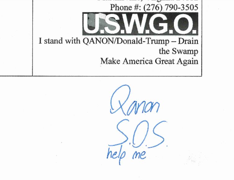 QANON HELP ME S.O.S. federal court united states v. brian david hill uswgo notice of appeal qanon sos ask for help justice