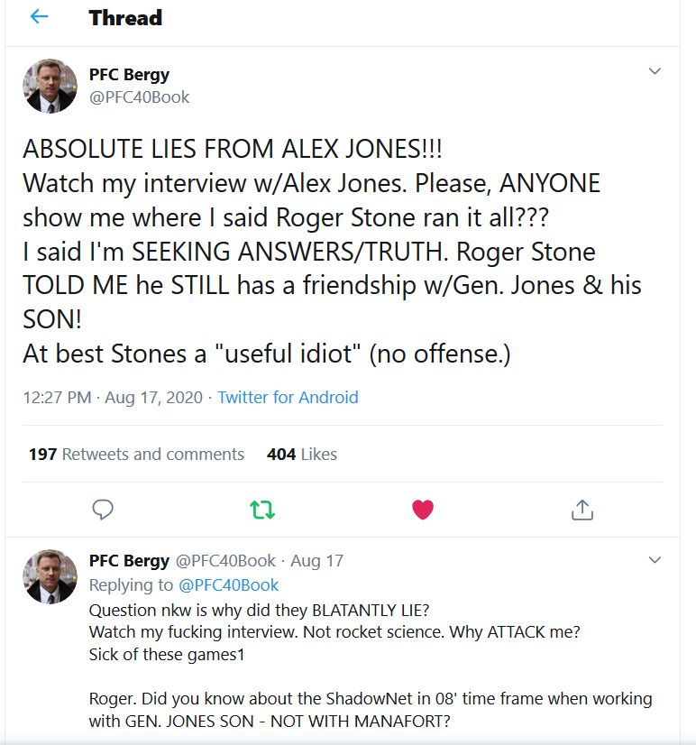 pfc-bergy-patrick-military-veteran-shadowgate-twitter-tweet-Alex-Jones-lied-liar-Roger-Stone-General-Jones3